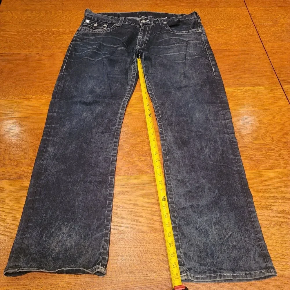 True Religion Men's Sz 40 x32 Straight Denim Dark Blue Jeans
